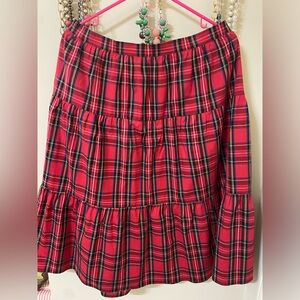 JCrew midi skirt in tartan plaid.